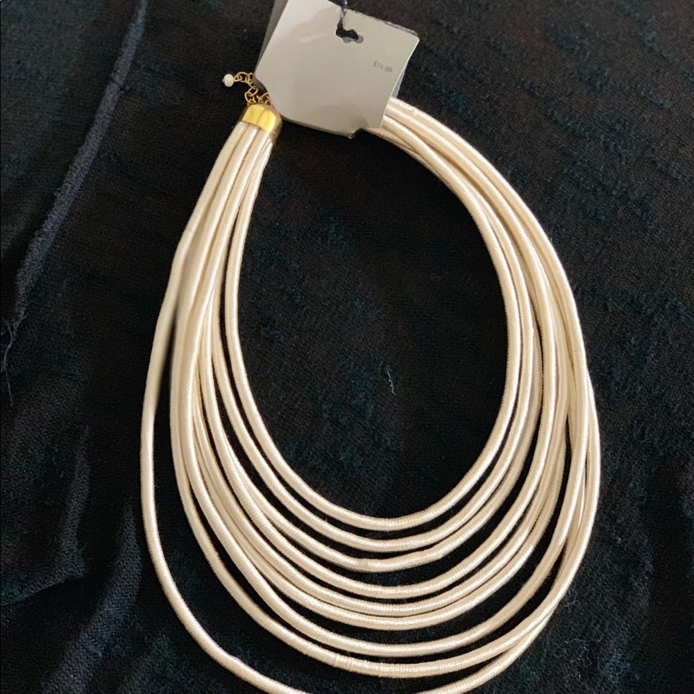 Silk thread wrapped necklace
